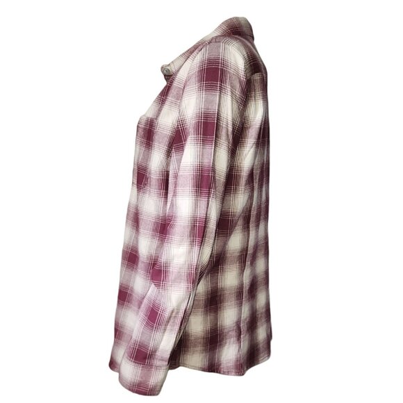 Ridgecut Toughwear Shirt Womens Size L Large Purple Plaid Button Down Top - Picture 2 of 4